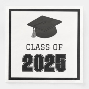 Servilleta De Papel De Cena Clase de negro y blanco 2025