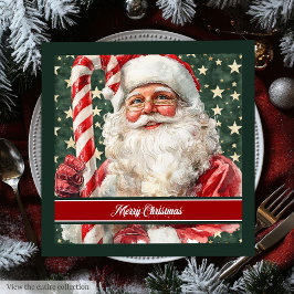 Servilleta De Papel De Cena Clásica acuarela Santa Claus