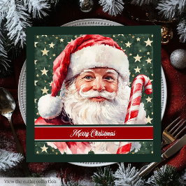 Servilleta De Papel De Cena Clásica acuarela Santa Claus