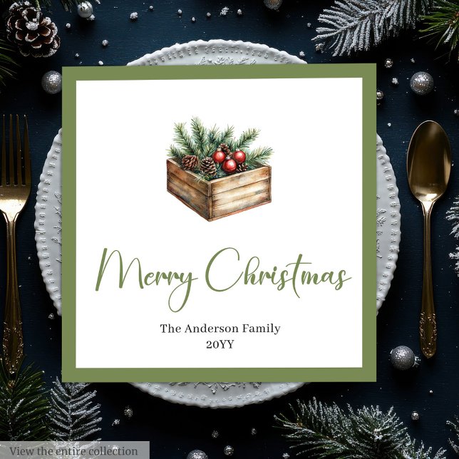 Servilleta De Papel De Cena Classic Boho Scandinavian Christmas Tree Table  (Classic Boho Scandinavian Christmas Tree Table Napkins)