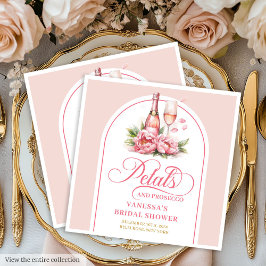 Servilleta De Papel De Cena Classic Petals and Prosecco Gold Accent Napkins