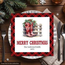 Servilleta De Papel De Cena Classic Western Buffalo Check Xmas Party Napkins