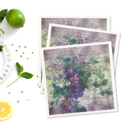 Servilleta De Papel De Cena Clematis Vine Handwriter Ephemera Decoupage