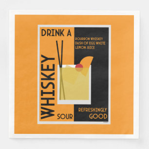 Servilleta De Papel De Cena Cóctel Whiskey Sour Servilleta