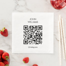 Servilleta De Papel De Cena Código QR de apertura de exposición de artista de 