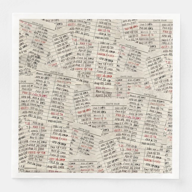 Servilleta De Papel De Cena Colección de tarjetas de biblioteca antigua (Anverso)