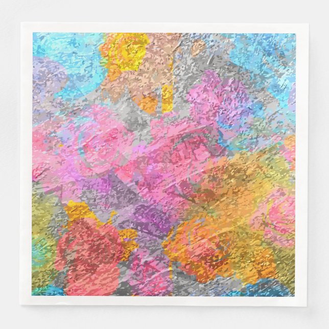 Servilleta De Papel De Cena Colores abstractos (Anverso)