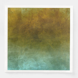 Servilleta De Papel De Cena Colores ondulados - Marrón rusto y turquesa