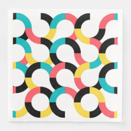 Servilleta De Papel De Cena Colorido, moderno, alegre, divertido y geométrico 