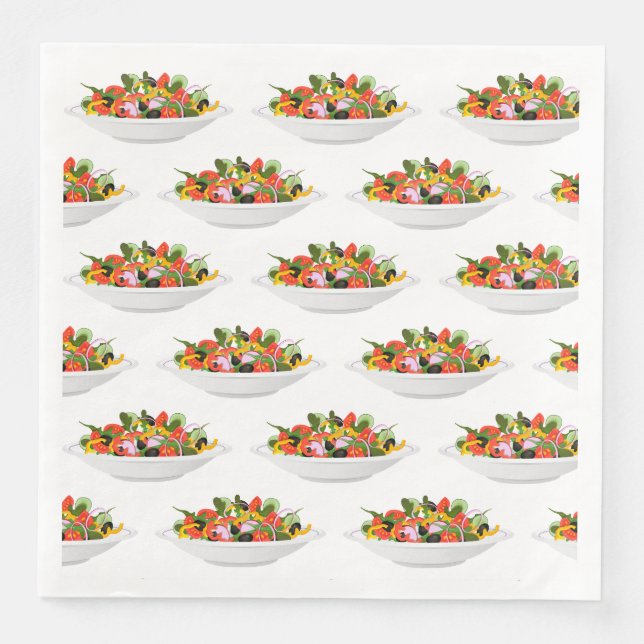 Servilleta De Papel De Cena Coma más plantas con letras de motivación de ensal (Anverso)