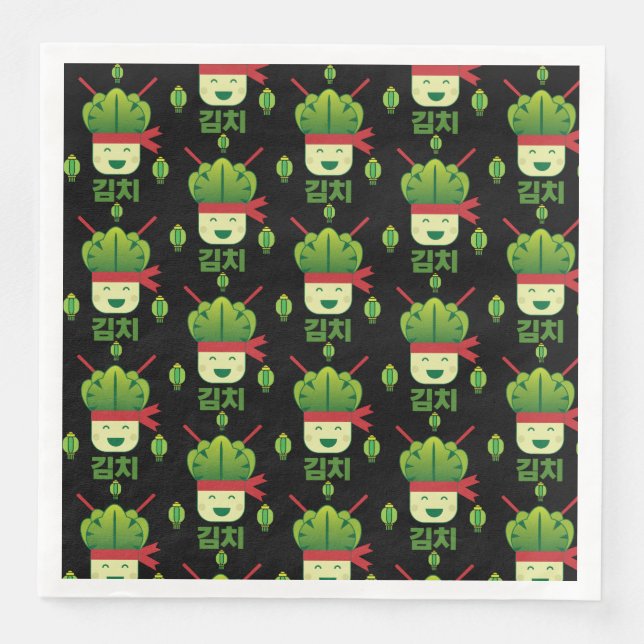 Servilleta De Papel De Cena Comida kimchi asiática (Anverso)