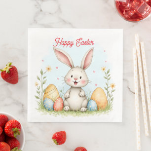 Servilleta De Papel De Cena Conejito de Pascua y huevos Colección de moda