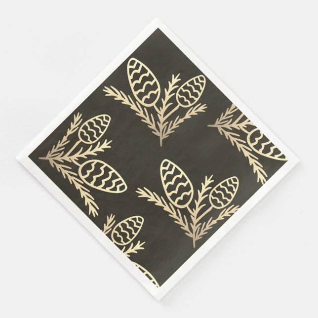 Servilleta De Papel De Cena Cono de pino rústico moderno (Esquina)