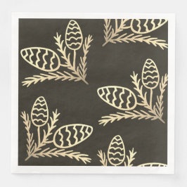 Servilleta De Papel De Cena Cono de pino rústico moderno