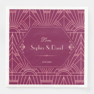 Servilleta De Papel De Cena Cooper Rosa Gran Gatsby Boda de los años 20