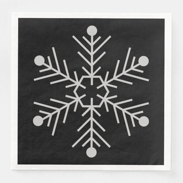 Servilleta De Papel De Cena Copos de nieve (Anverso)
