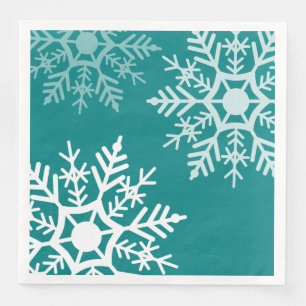 Servilleta De Papel De Cena Copos de Nieve - Navidad - Servilletas de Papel