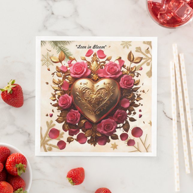 Servilleta De Papel De Cena "Corazón de lujo" (In situ)