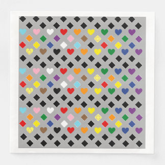 Servilleta De Papel De Cena Corazones arcoiris