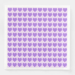Servilleta De Papel De Cena Corazones Morados