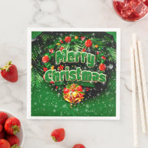 Correspondiente Green Merry Christmas Gold Bells