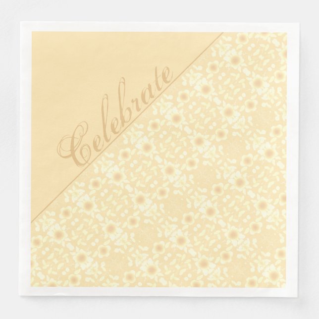 Servilleta De Papel De Cena Crema Y Blanco (Anverso)