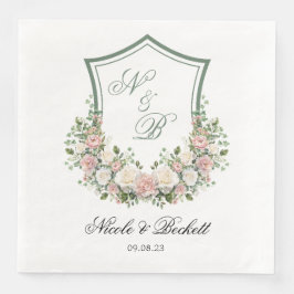 Servilleta De Papel De Cena Crest Floral Rosa