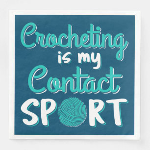 Servilleta De Papel De Cena Crocheting es mi deporte de contacto
