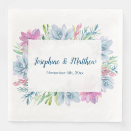 Servilleta De Papel De Cena Cuadros Bodas de suculentos acuarelas