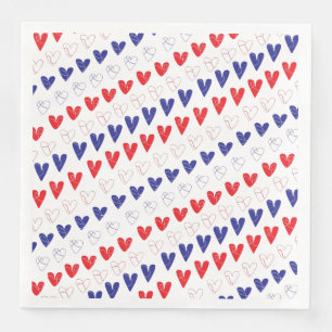 Servilleta De Papel De Cena Cuadros de cena de Patriotic Hearts