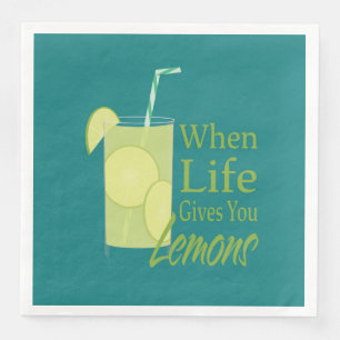 Servilleta De Papel De Cena Cuando la vida le da el vidrio de los limones, de