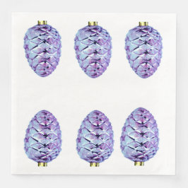 Servilleta De Papel De Cena Cuchara de papel Violet Pinecones
