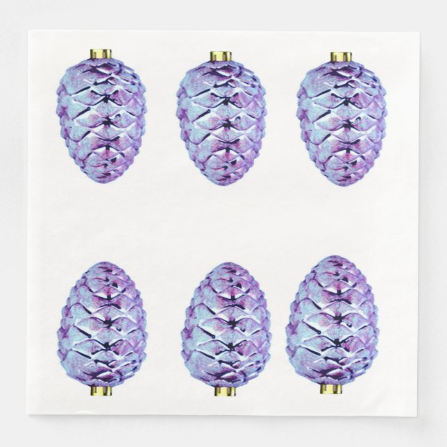 Servilleta De Papel De Cena Cuchara de papel Violet Pinecones (Anverso)