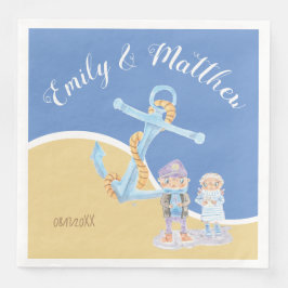 Servilleta De Papel De Cena Cuchillas de papel de Boda náutico Personalizado d