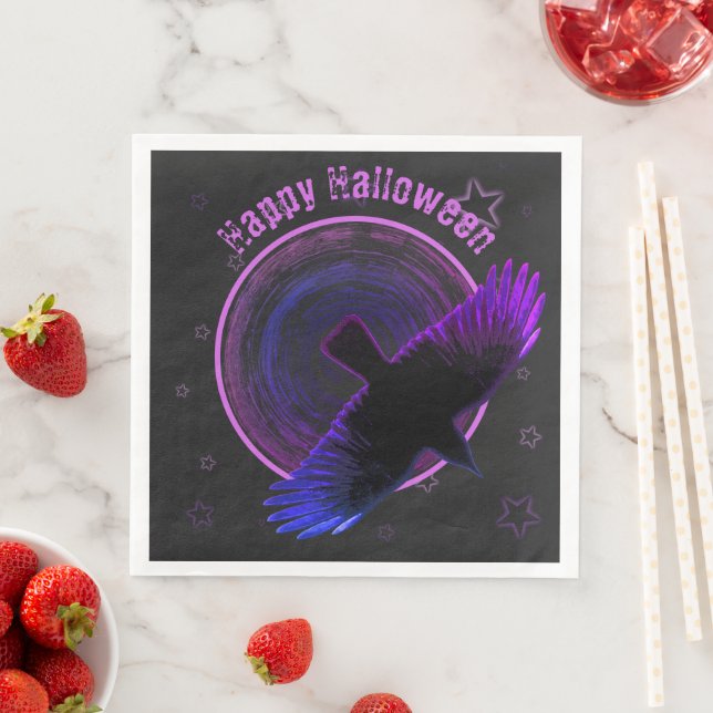 Servilleta De Papel De Cena Cuerpo negro y púrpura (In situ)