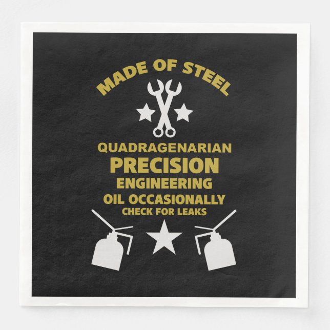 Servilleta De Papel De Cena Cumpleaños cuadriagenario (Anverso)