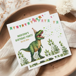 Servilleta De Papel De Cena Cumpleaños de dinosaurio
