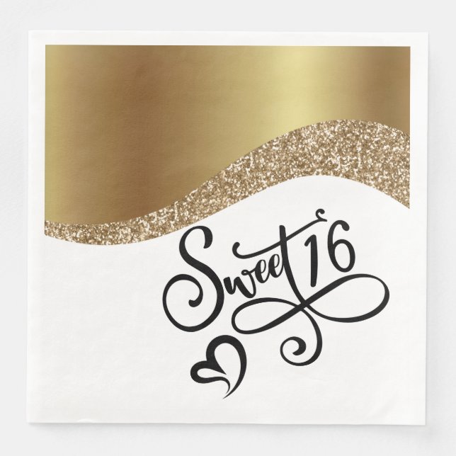 Servilleta De Papel De Cena Cumpleaños de Dulces 16 (Anverso)