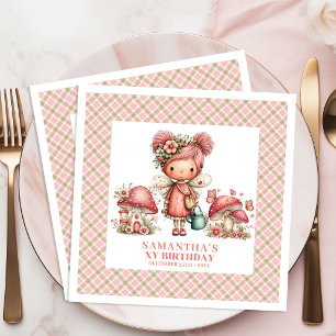 Servilleta De Papel De Cena Cumpleaños de Hada Linda 1er Cumpleaños Caprichoso