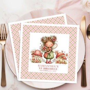 Servilleta De Papel De Cena Cumpleaños de Hada Soñadora con Napkinas Florales 