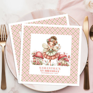 Servilleta De Papel De Cena Cumpleaños de niña de fiesta mágica jardín de hada