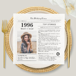 Servilleta De Papel De Cena Cumpleaños de periódico de 1996