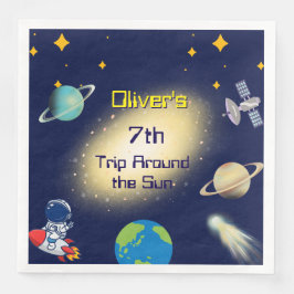 Servilleta De Papel De Cena Cumpleaños del espacio exterior - Astronauta, cohe