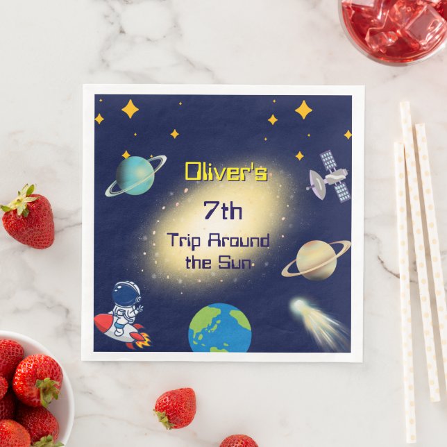 Servilleta De Papel De Cena Cumpleaños del espacio exterior - Astronauta, cohe (In situ)