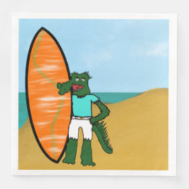 Servilleta De Papel De Cena Cumpleaños del Surfer