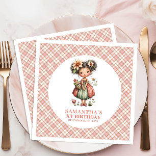 Servilleta De Papel De Cena Cumpleaños número 6 de Hada Rosa Caprichosa