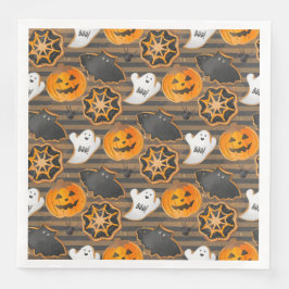SERVILLETA DE PAPEL DE CENA CUTE HALLOWEEN GHOSTS BATS SPIDER WEBS PUMPKINS