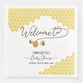 Servilleta De Papel De Cena Cute Little Bees Honeycomb Baby Shower