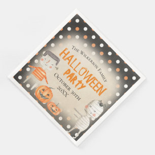 Servilleta De Papel De Cena Cute Spooky Watercolor Party Halloween