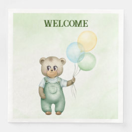 Servilleta De Papel De Cena cute teddy bear green background